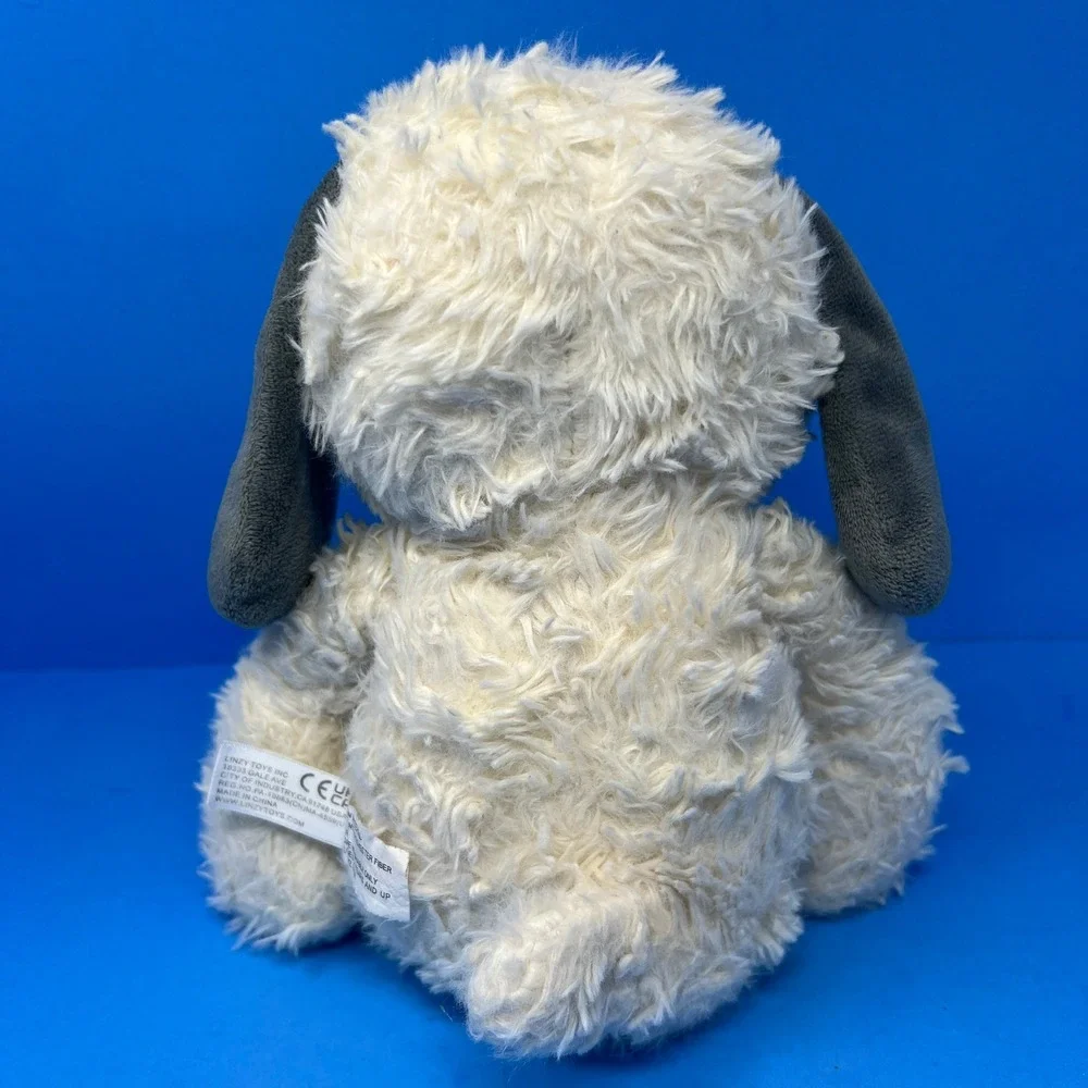 Linzy Toys Dog Plush 13 inch White Grey Best Big Brother Puppy Stuffed Animal